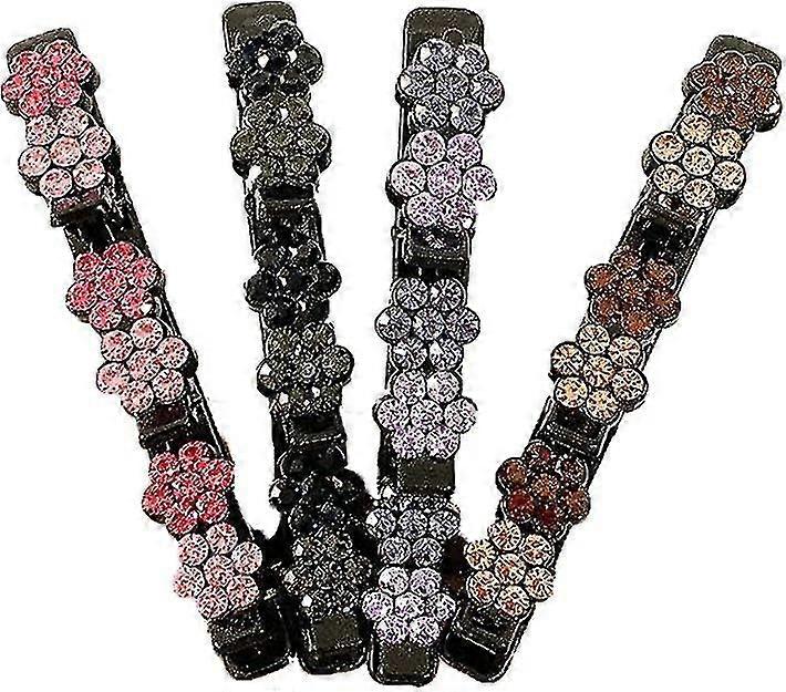 Csillogó kristálykő fonott hajcsipeszek a hajformázáshoz