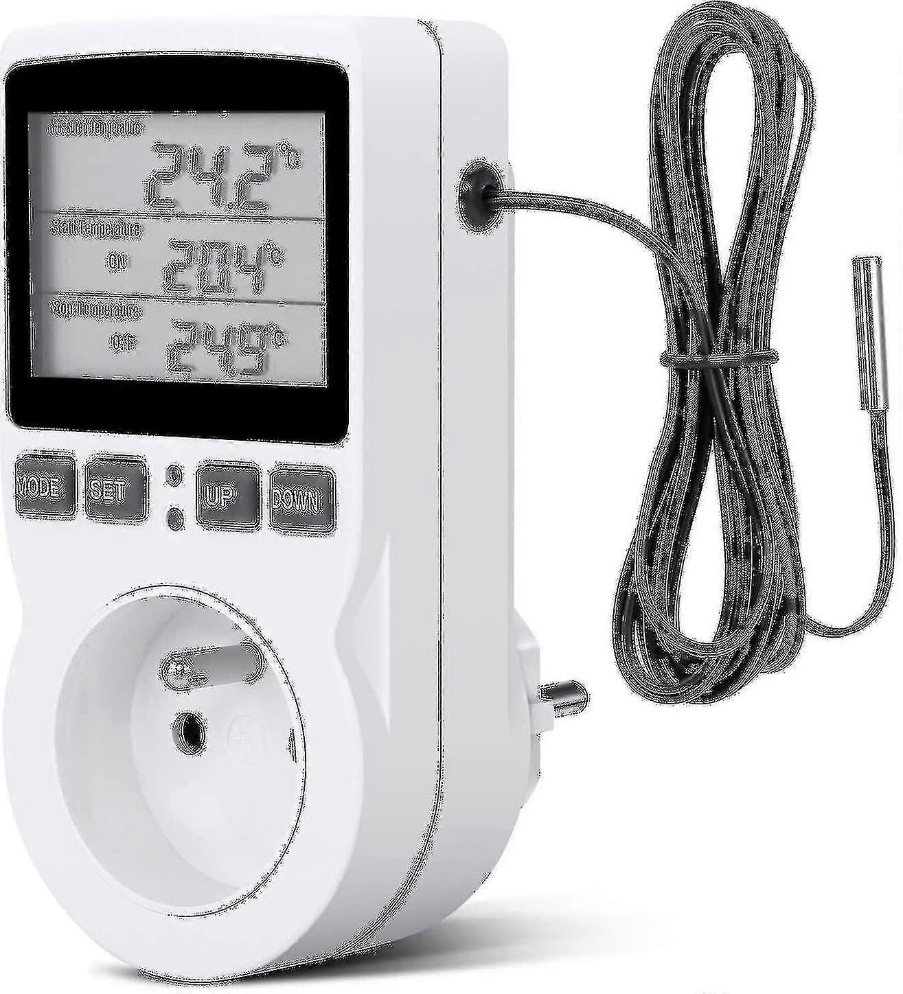Ψηφιακός/Θερμοστάτης ψύξης με υποδοχή LCD, 230v για θερμοκήπιο, θερμοστάτης terrarium (πρίζα)