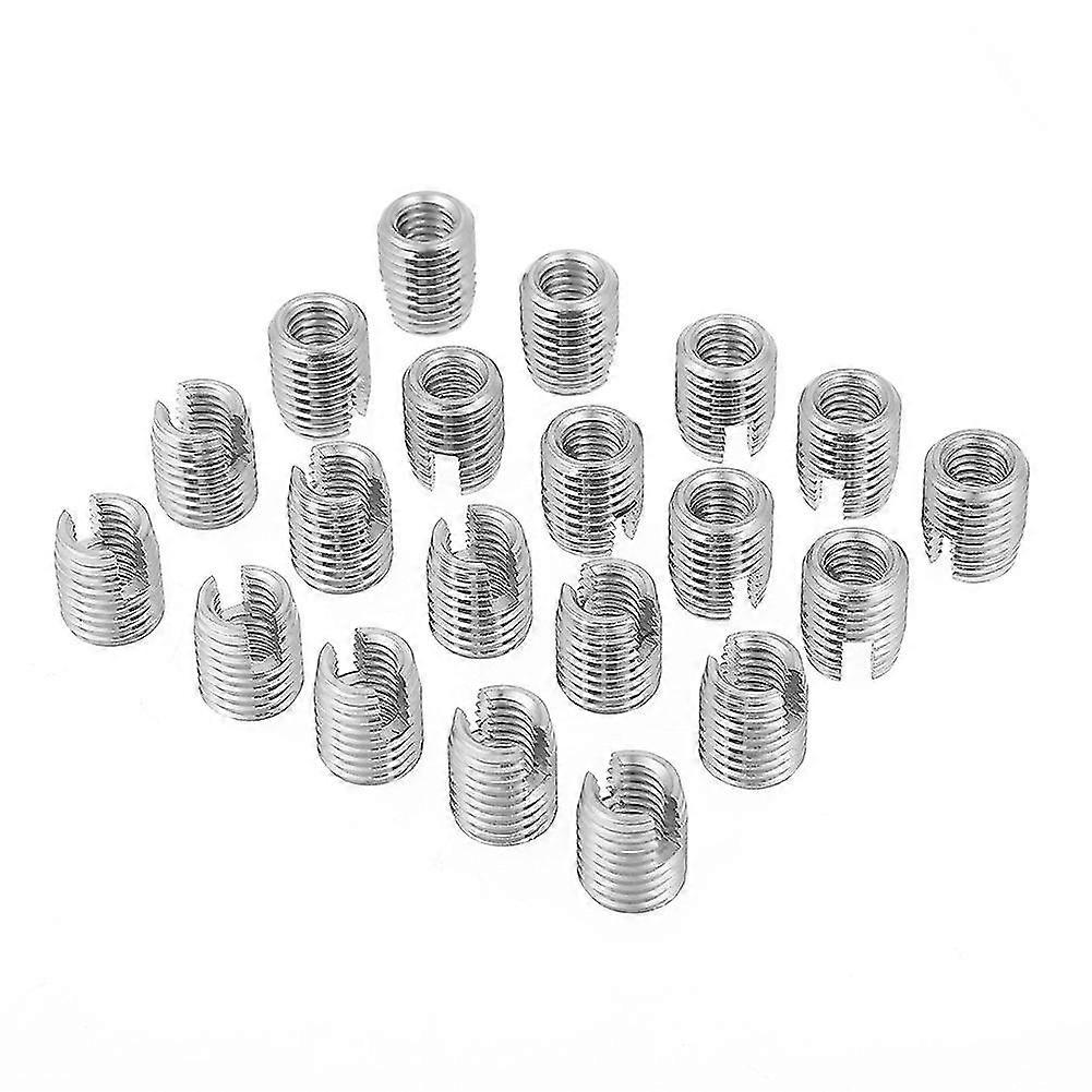 M8x15mm Threaded Insert Self Tapping SUS303 Helical Stainless Steel Inserts (20pcs)