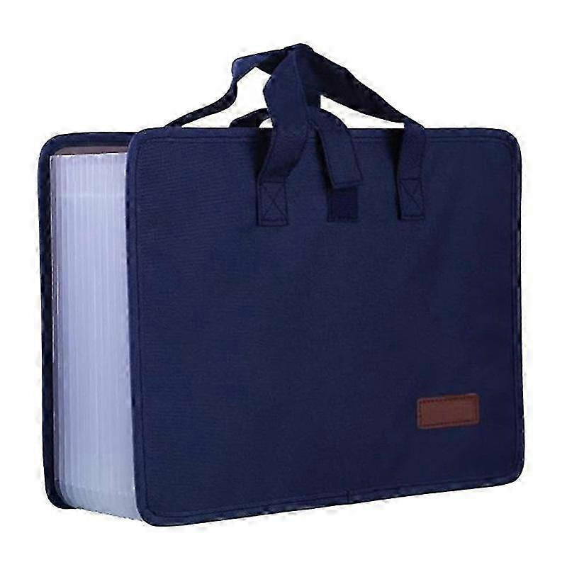 13 Pockets Expander File Folder Document Organizer With Handle A4 Size Capacity Accordion File Organizer Dark Blue