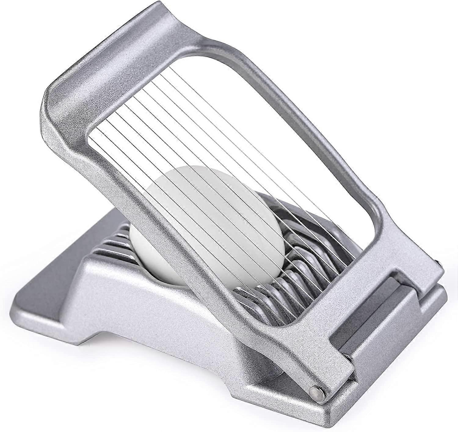 Egg Slicer, Egg Slicer for Hard Boiled Eggs, Stainless Steel Wire Egg Slicer, Heavy Duty Aluminium Egg Cutter Dishwasher Safe for Egg Strawberry Soft 