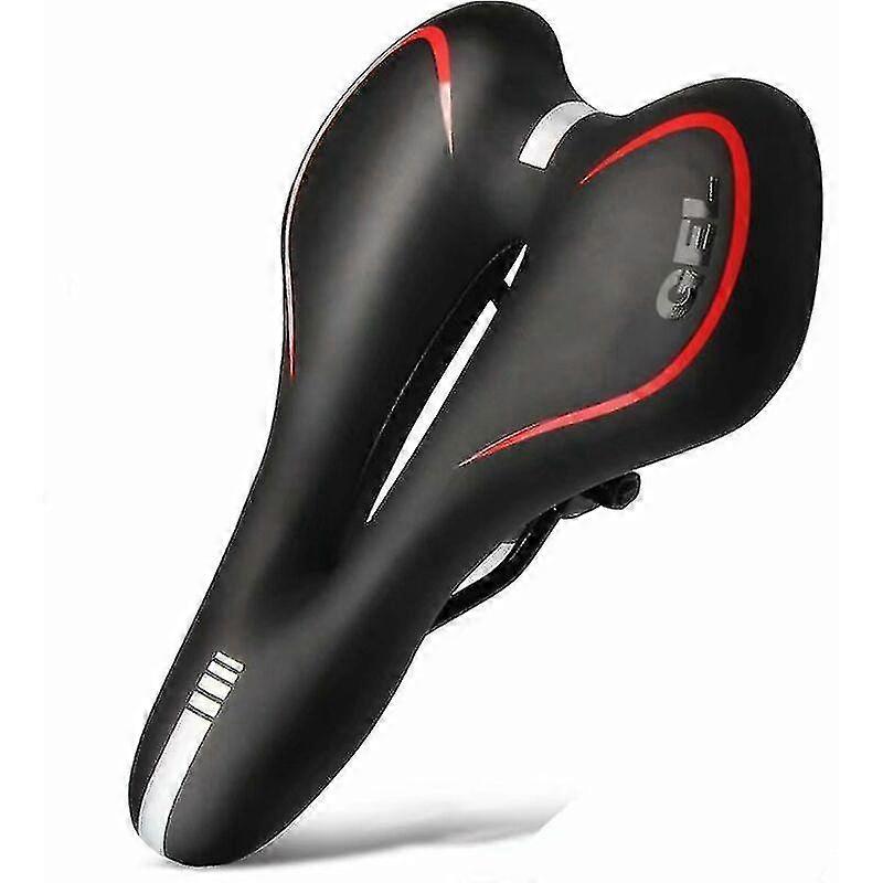 Bicycle Saddle - Ergonomic Gel Velo Saddle With Double Spring Shock Absorber Ball With Reflective Strip, Comfortable Bike Seat Suitable For Bicycle Mt