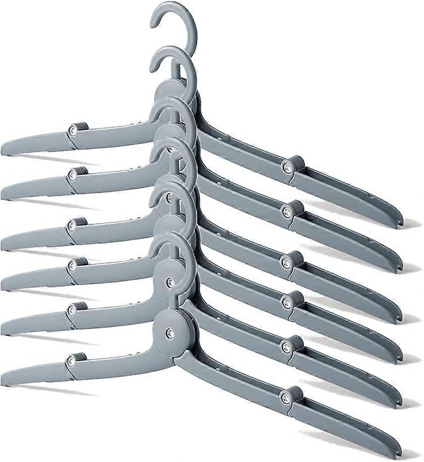 6 Pcs Clothes Hanger Folding Plastic