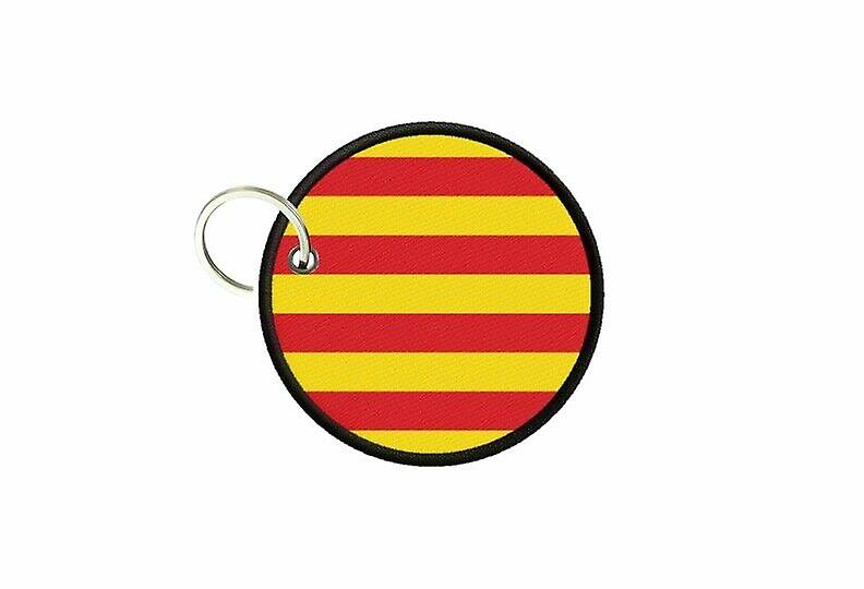 Keychain keys Catalan flag printed round round round
