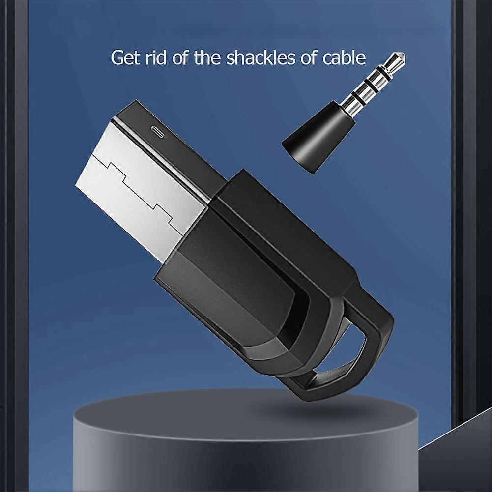 Portable Bluetooth 5.0 Compatible Audio Transmitter Adapter Wireless Headset Receiver 8-10M Effective Distance For PS5/PS4/PC