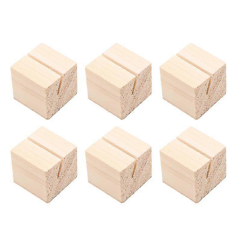 10 Adet İş Tutucu Ahşap Kare Şekilli Fotoğraf Standı Resim Tutucu El Yapımı Not Tutucu (3x3x3cm)