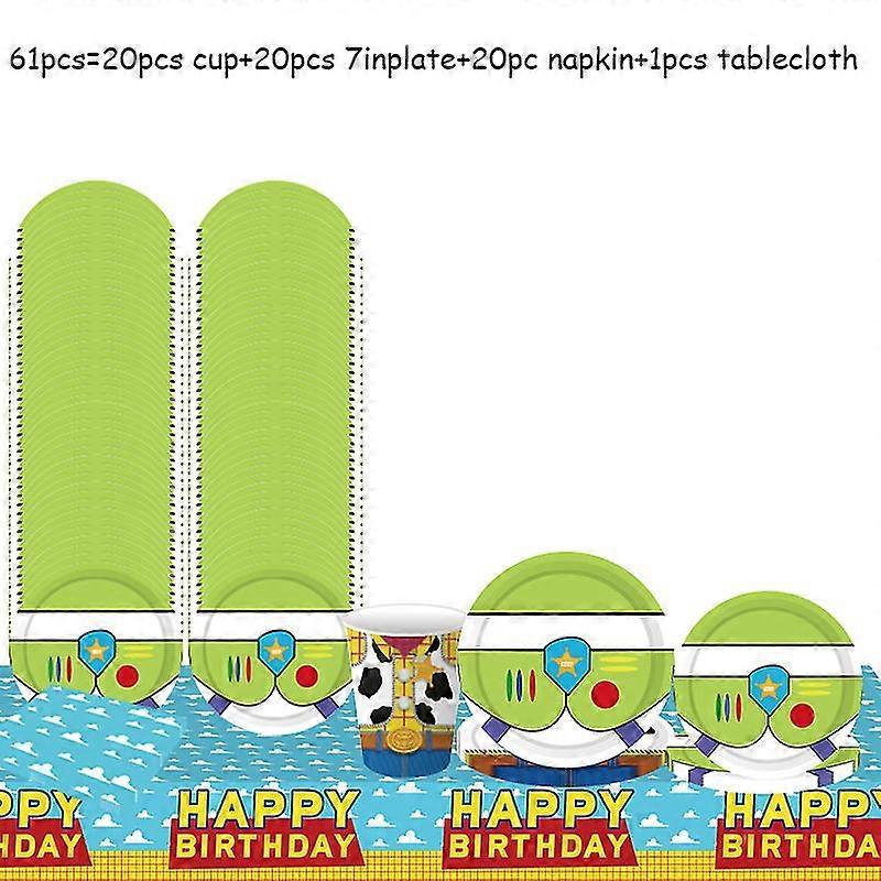Blue Sky White Clouds Theme Party Supplies  Cartoon Toy Story Disposable Tableware Cup For Kids Boys Birthday Party Decorations