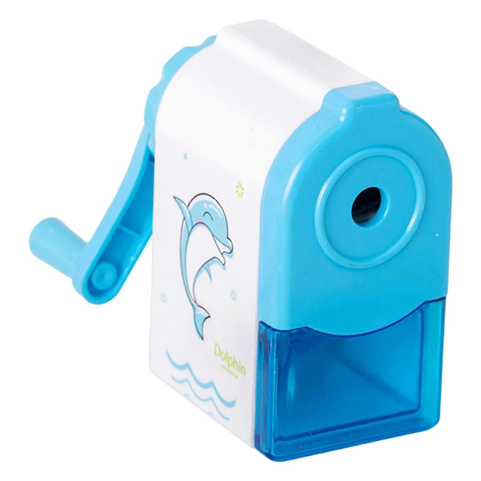 Pencil Sharpener Comfortable Grip Sharp Quick Sharpening Cartoon Dolphin Pattern Pencil Curler School Supplies QingHai