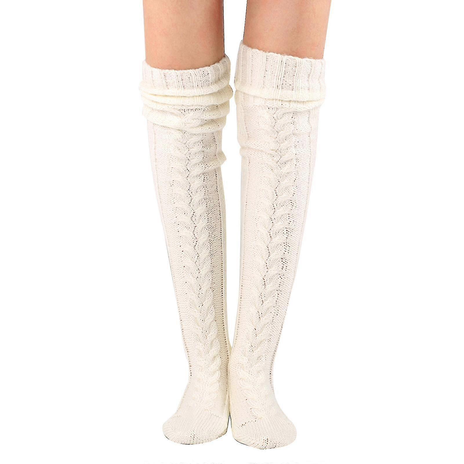 høst og vinter strikket kne lengde strømper kvinners forlenget gulv strømper ull haug strømper