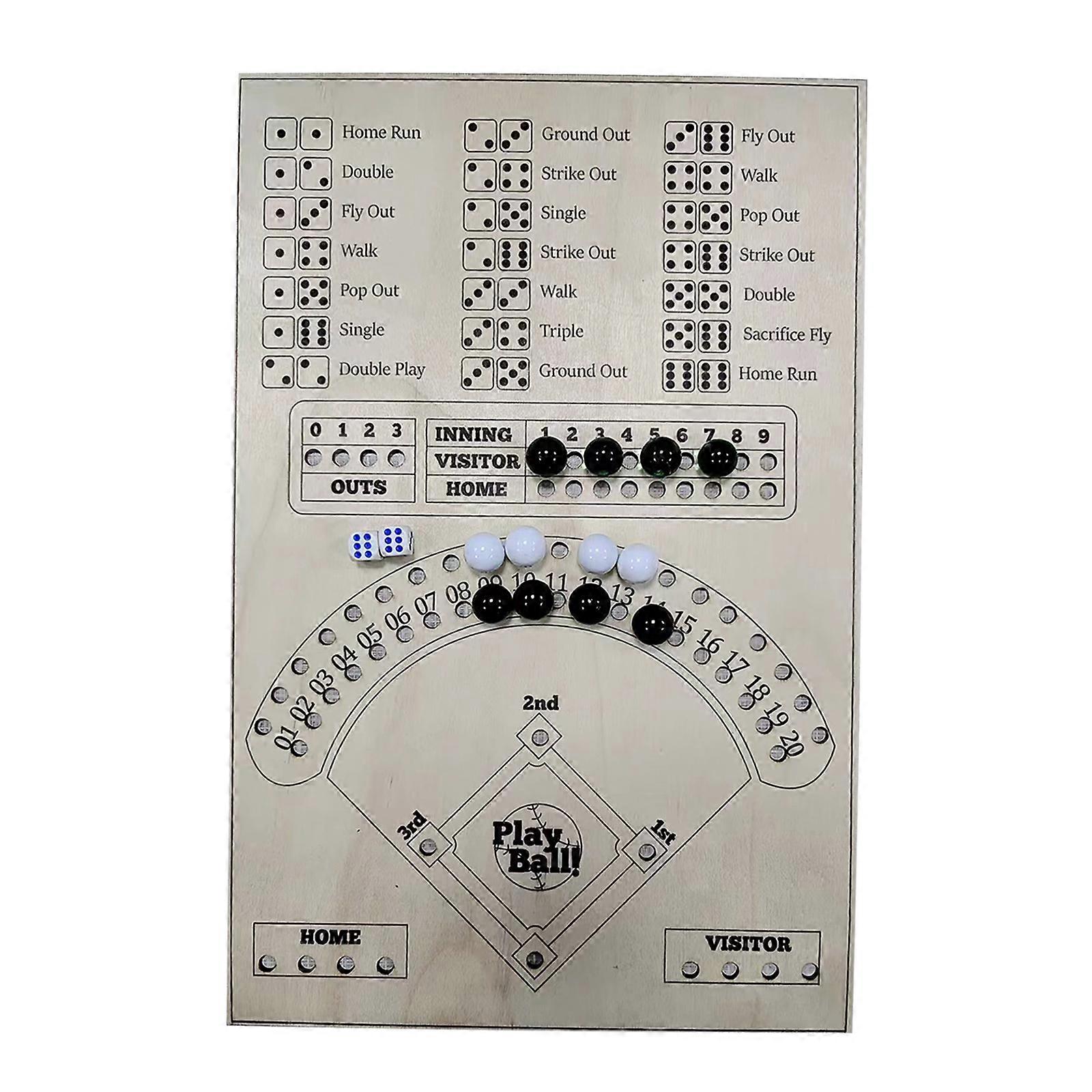 Baseball Tärningar Brädspel Trä Marmor Brädspel Brädspel