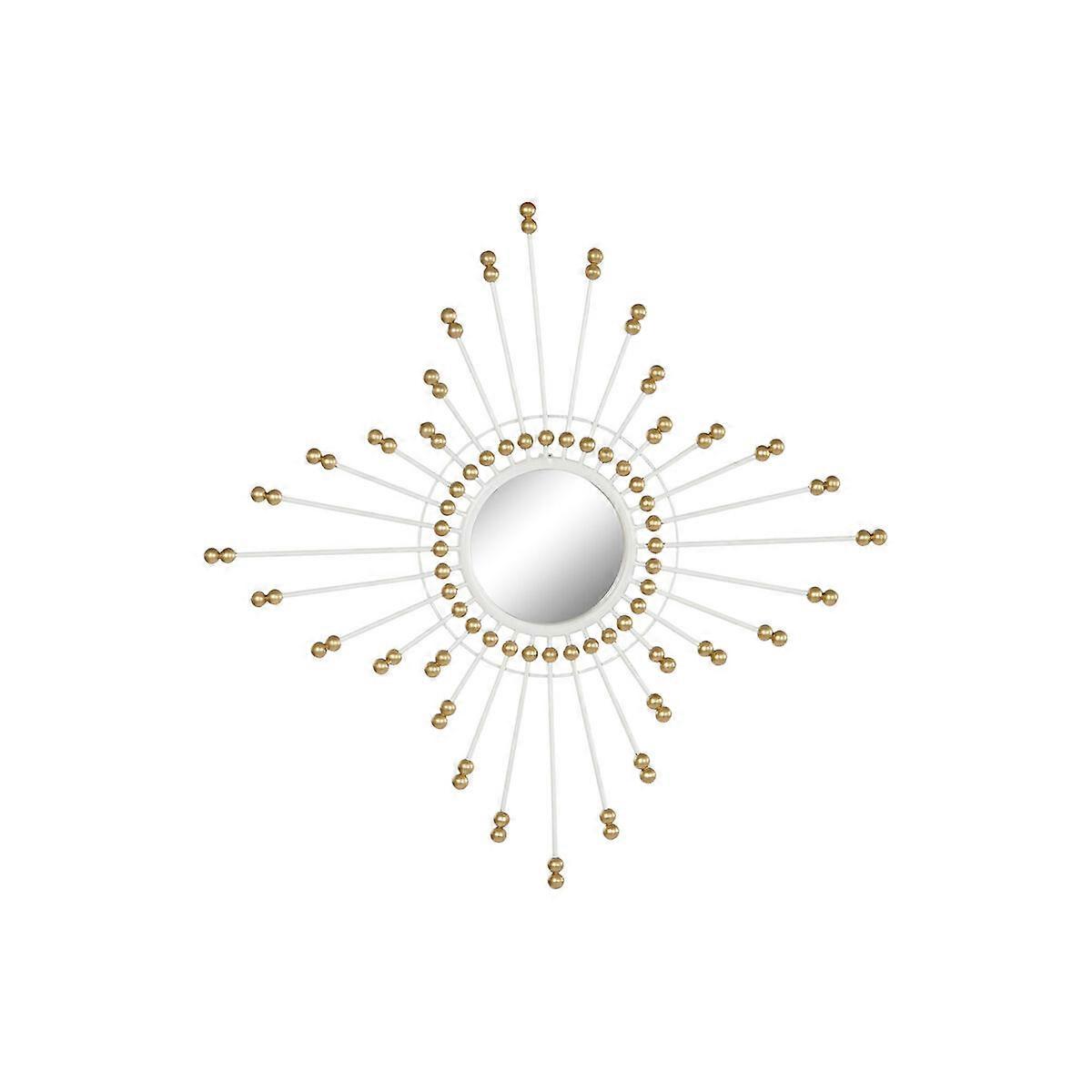 Wall mirror Home ESPRIT White Golden 80 x 2,5 x 80 cm