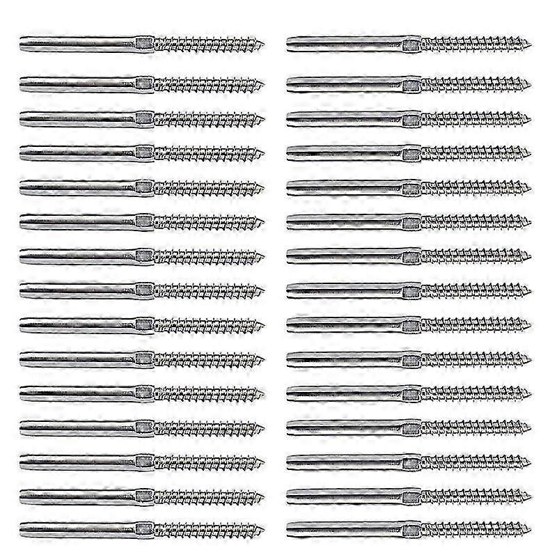 30Pcs Swage Lig Vis Gauche et Droite compatible avec 1/8 Pouce Câble Système Garde-corps Pont Escalier Poteau En Bois Balustre