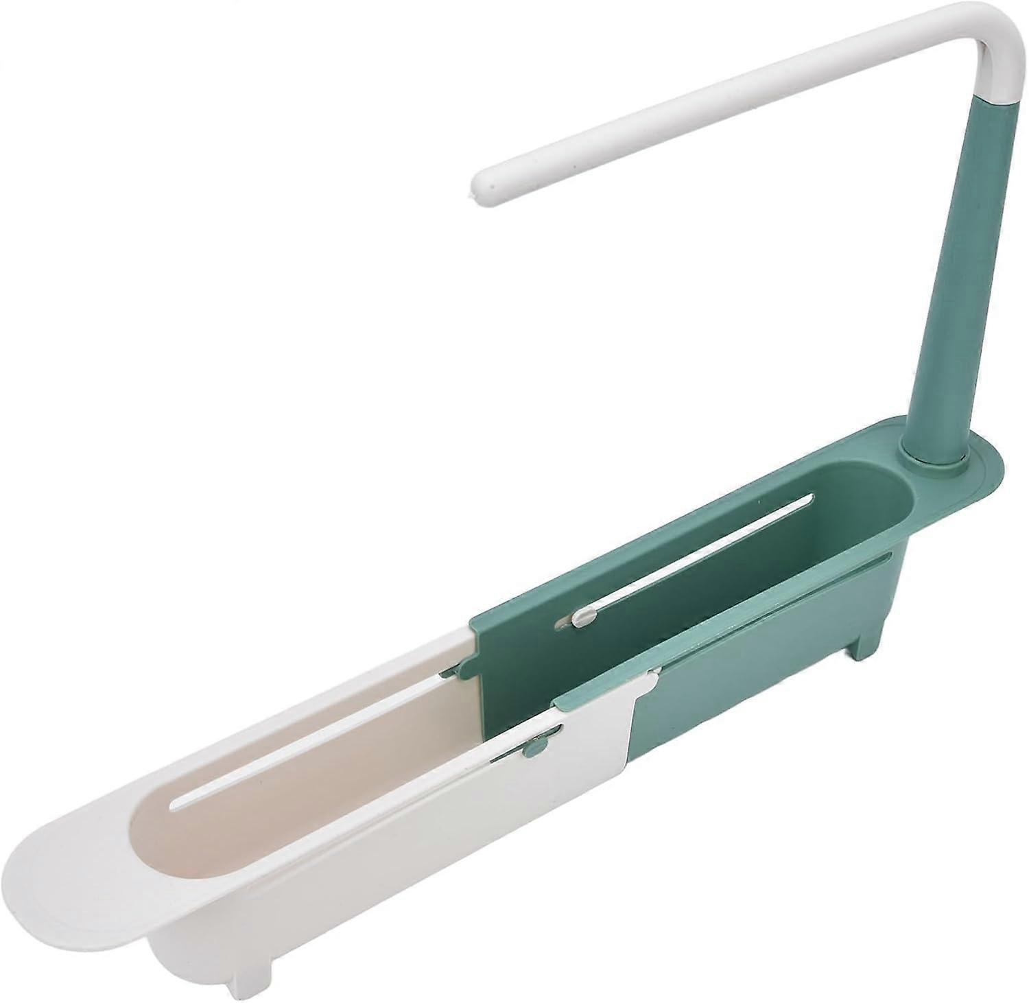 Telescopic Sink Storage Rack, 2 in 1 Kitchen Sponge Holder, Expandable Organizer