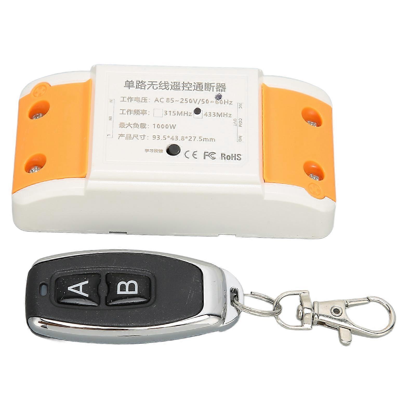 800W 433MHz Universal Wireless Transmitter Receiver Switch for Electric Control