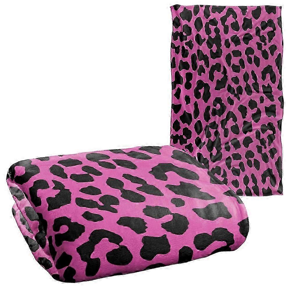 Logovision Leopard Print Pink and Black Silky Touch Super Soft Throw Blanket fsgyde175
