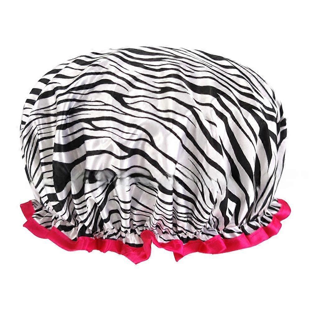 Double-layer colored shower cap waterproof padded cap printed bathroom cap daily necessities