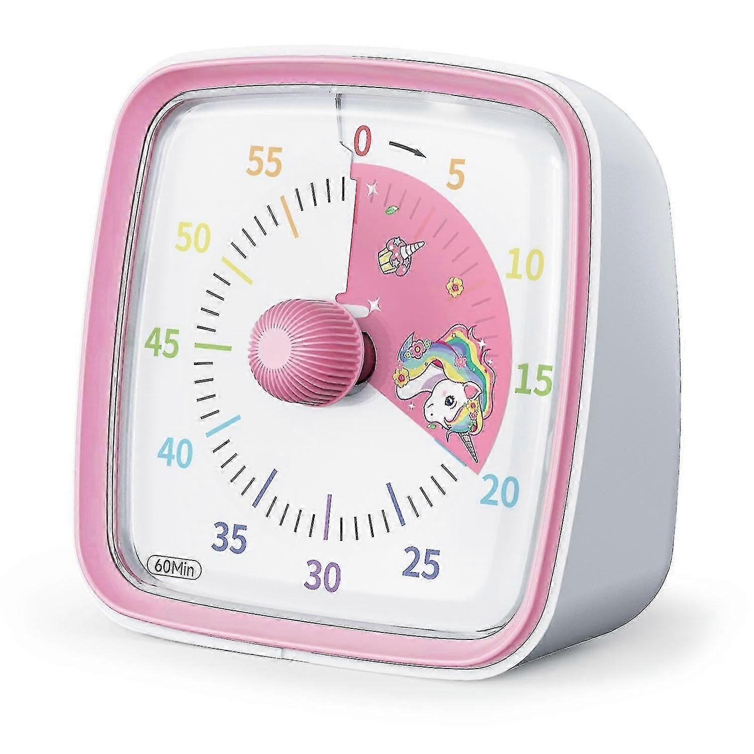 60 Minute Visual Timer with Night Light, Countdown Timer, Pomodoro Timer with Rainbow Pattern, Suita