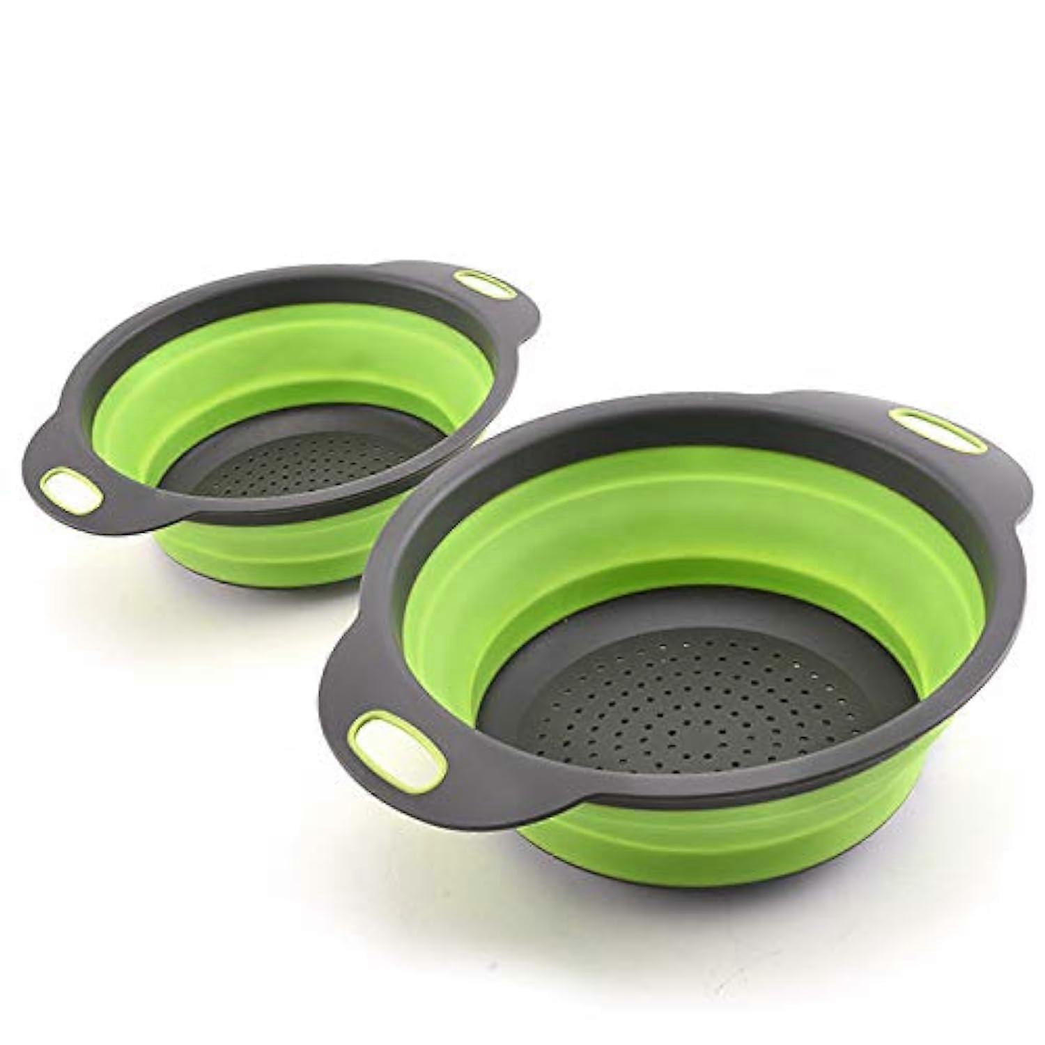 2 set silicone colander strainer space-saving kitchen essential