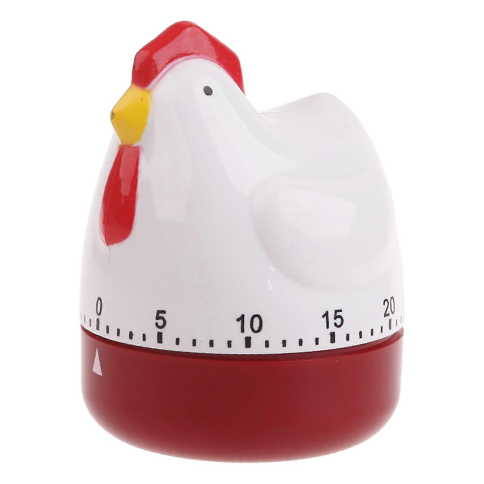 Cute Hen Shape Kitchen Cooking Timer Mechanical Countdown Clock Alarm Reminder f White