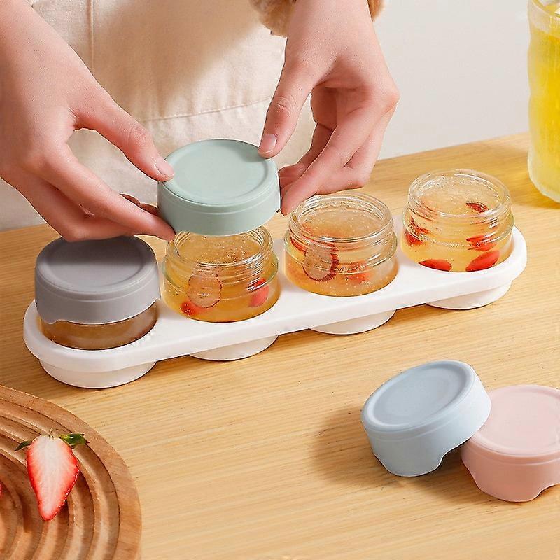 Snack Portion Jar Set Steamable Complementary Food Container High Temperature Food Grade Glass Sealed Jar