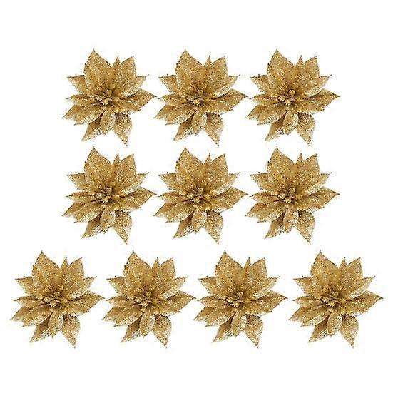 Fake Flower Eye-catching Wide Application Compact Double Layer Poinsettia Christmas Artificial Decor for Festival