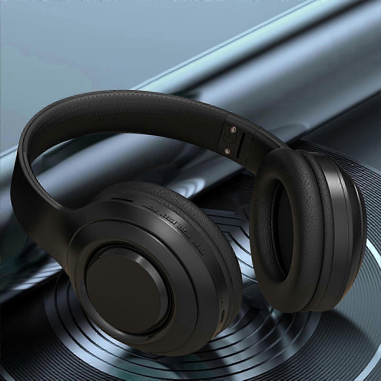 Bluetooth 5.0 Subwoofer Head-Mounted Foldable Headphones - Built-in Mic Wireless Call Folding Stereo Noise Cancellation Over Ear Soft Earmuffs Headset