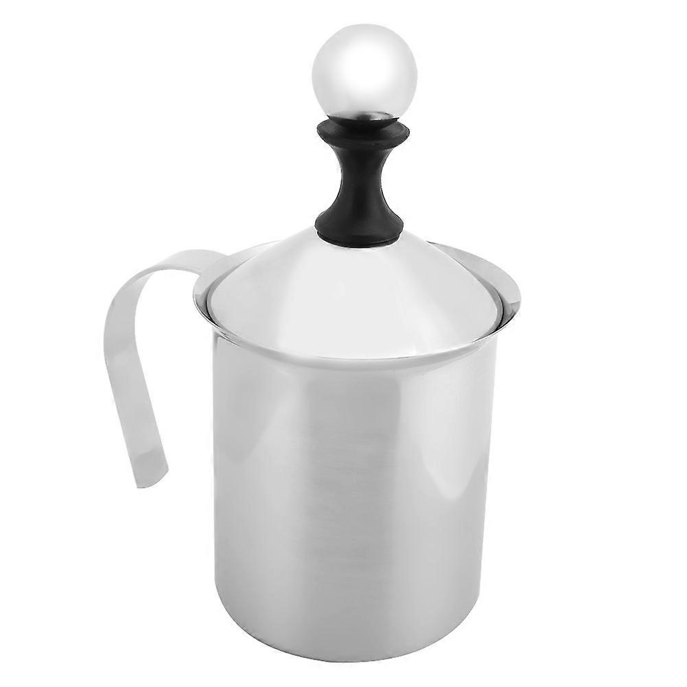 400ml Stainless Steel Milk Frother Double Mesh Coffee Creamer for DIY Latte Art and Foam Making