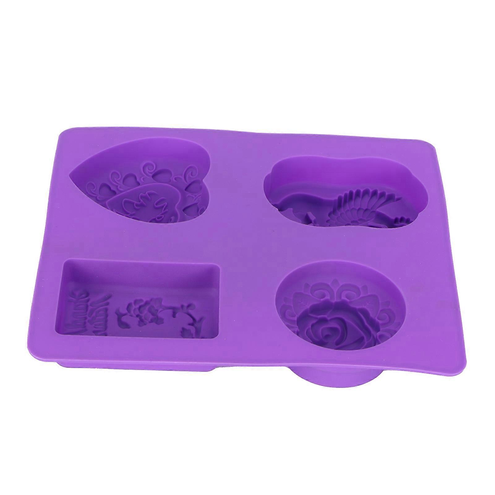 4-Grid Silicone Mold for Handmade Cake, Chocolate, Mousse, Pudding - Kitchen Bakeware for Festivals, BPA-Free Material