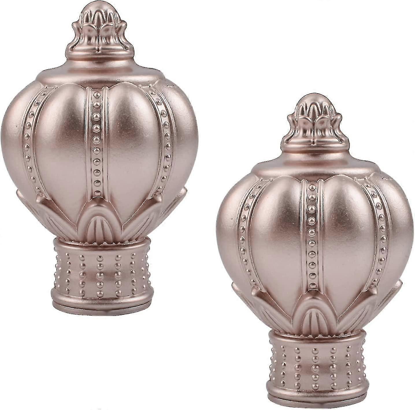 Curtain Finials, Drapery Rail Pole Head Cap Decorative Window Curtain Rail End Plastic Curtain Rod Pole Finials Ends, Fits Dia. 26mm To 28mm Curtain R