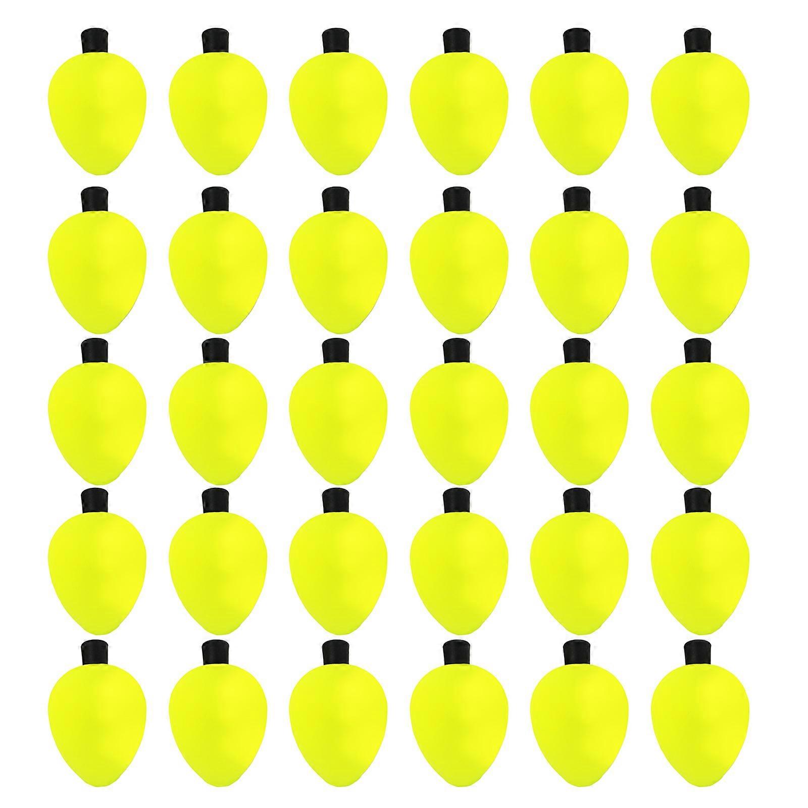 30pcs Floating Bobber Indicators Fishing Bobbers for Freshwater Saltwater Foam Strikes Indicators Float Fishing Float Yellow