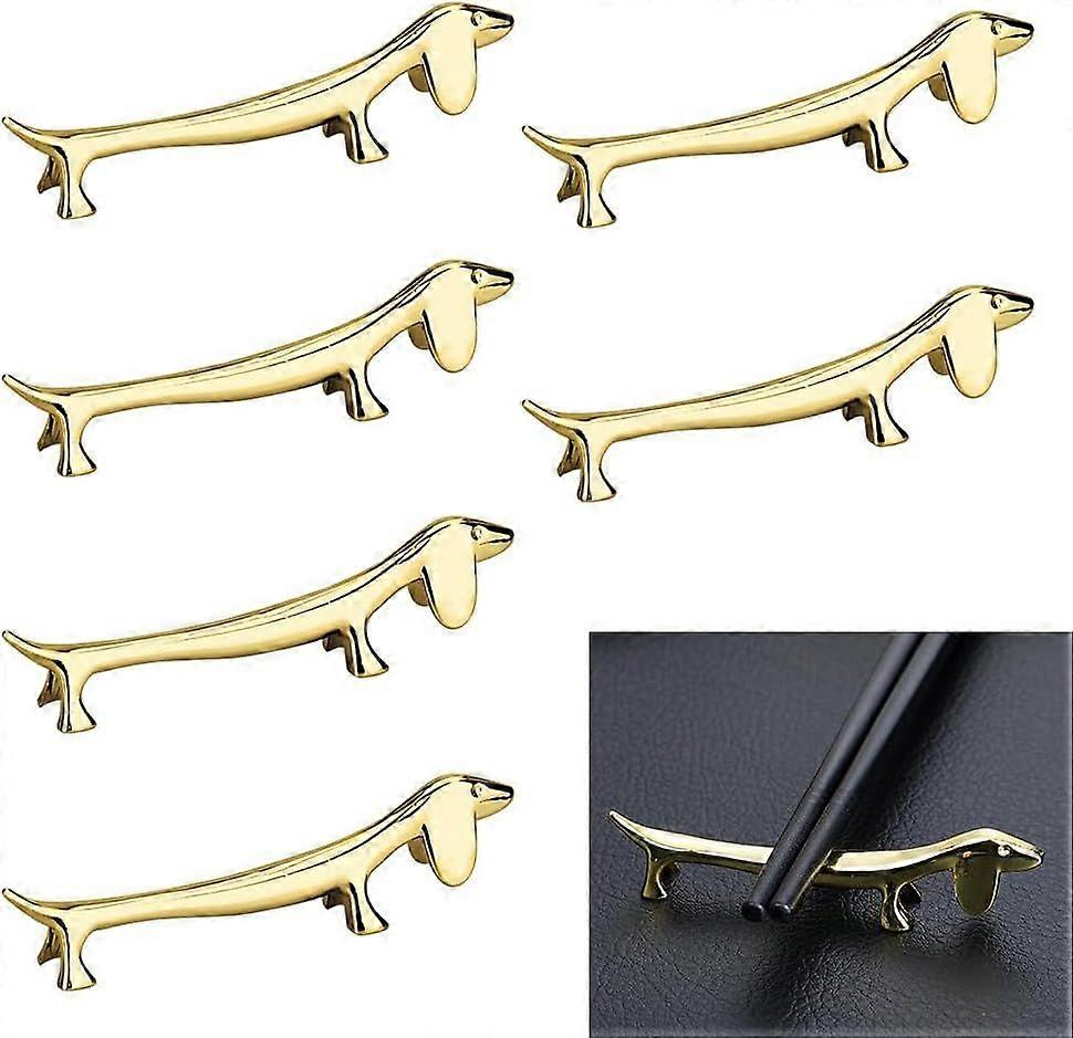 6PCS Chopstick Rest Zinc Alloy Chopstick Rest Flat Chopstick Rest and Chopstick Rest Gold Chopstick Holder Chopstick Rest Wood Chopstick Rest for Chop