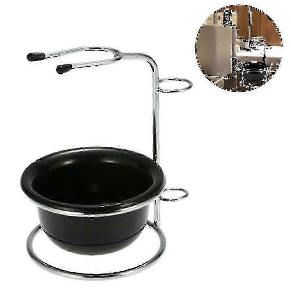 シェービングスタンドとボウルセットステンレス鋼カミソリブラシホルダーシェービングソープボウルマグカップ男性ひげ除去剤