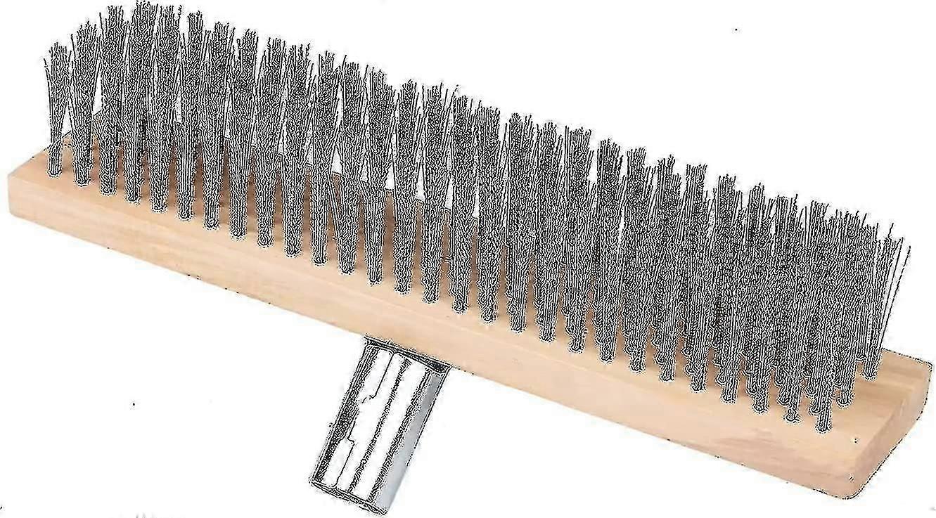 Filo Scopa in acciaio inossidabile Pavimento Pulire l'erba Moss Tool lungo manico Spazzola di scopa Spazzola in acciaio inossidabile Spazzola in filo tw