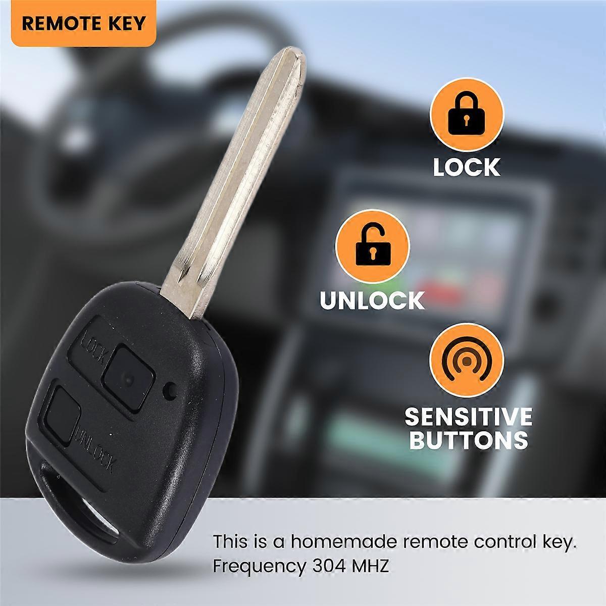 Car Smart Remote Key 2 Buttons for 2001-2007 304MHZ