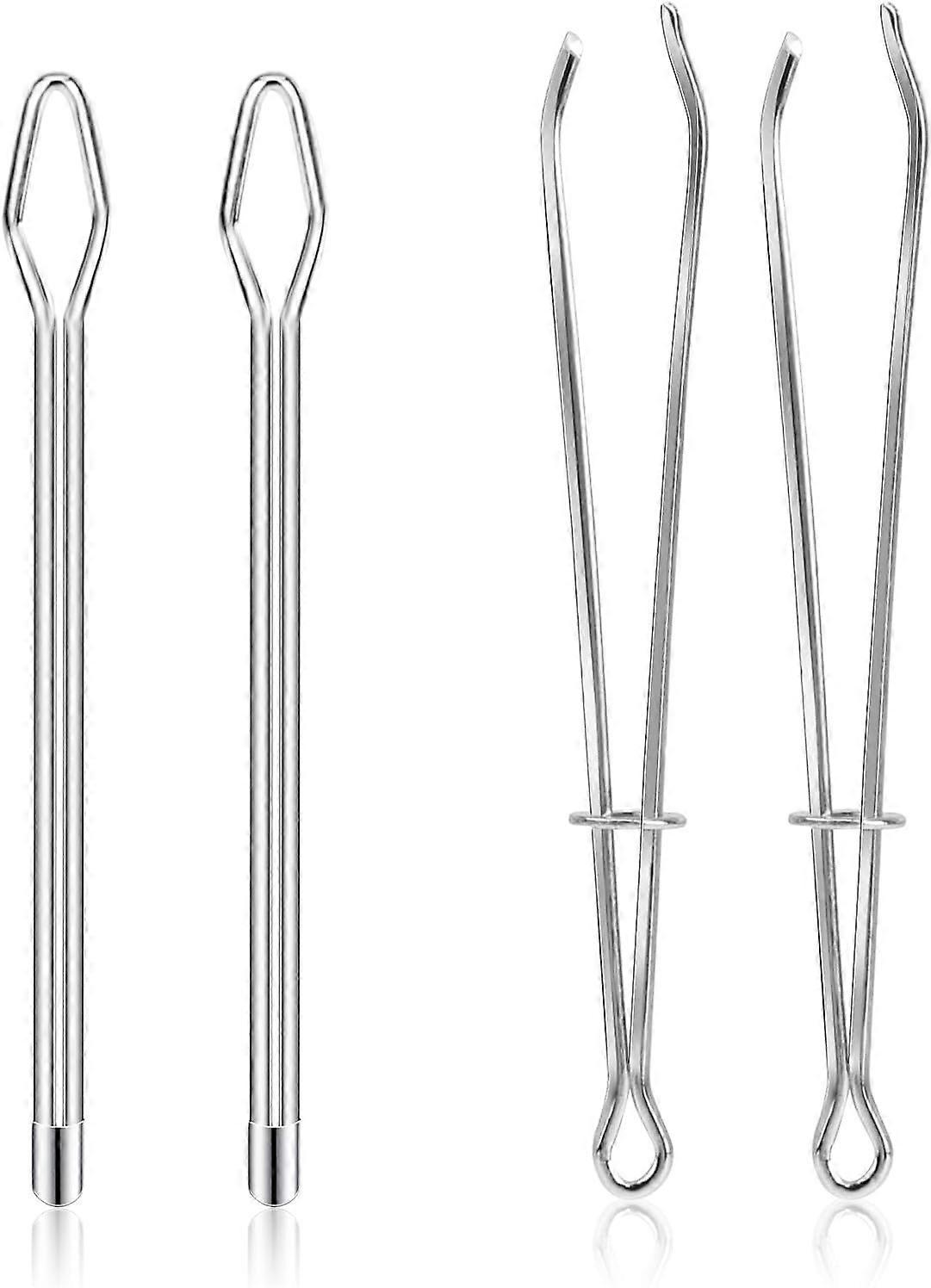 4 Pcs Elastic Metal Needle Threader Easy Pull with Sewing Clip Sewing Tool for Drawstring Sewing Accessories