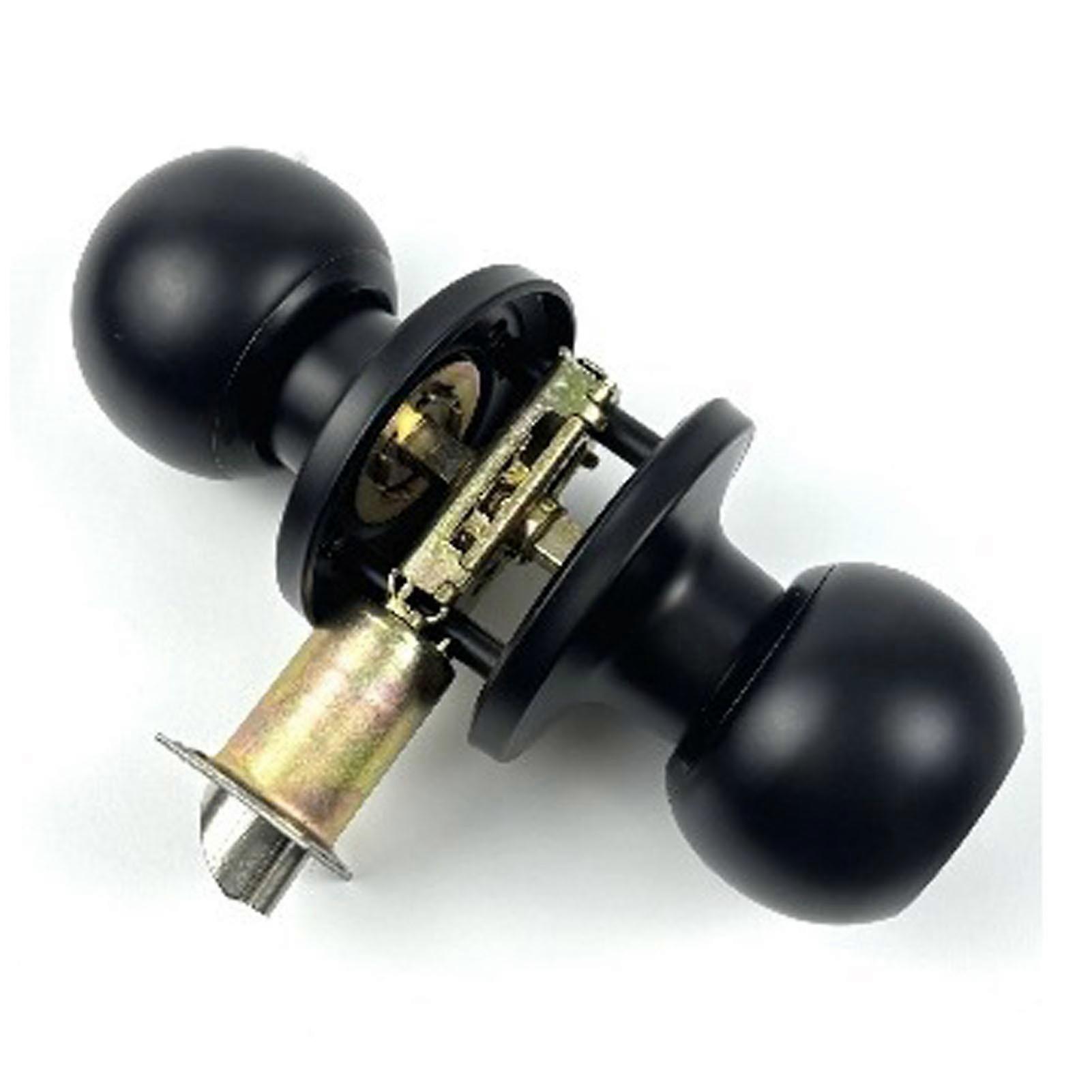 Round handle bathroom lock for 30-50mm thick door with 3 keys