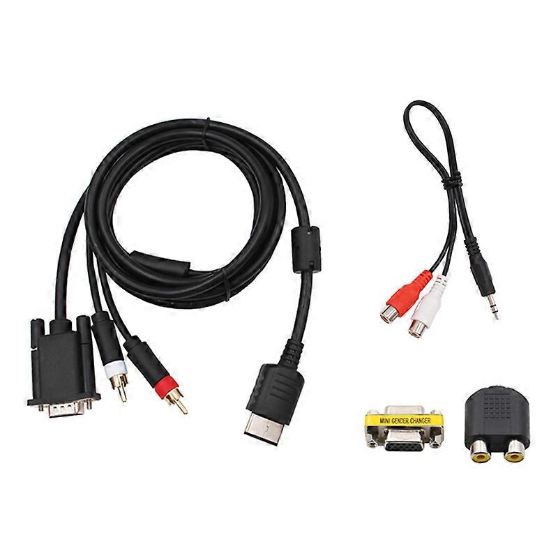 VGA Cable for Dreamcast High Definition + 3.5mm to 2-Male Adapter