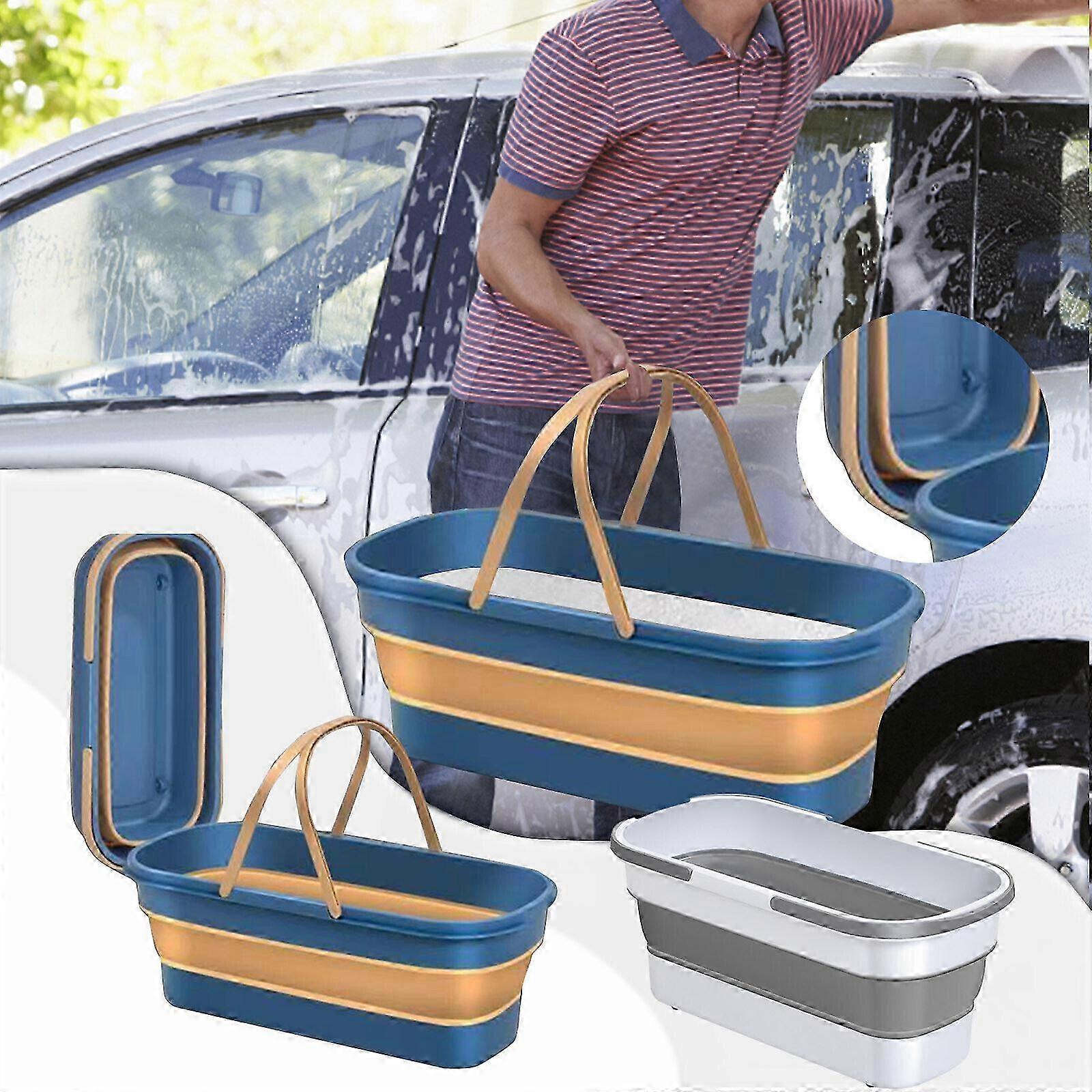 Foldable Flat Mop Cleaning Buckets Flat Mop Large Foldable Portable Mop Bucket,100% New