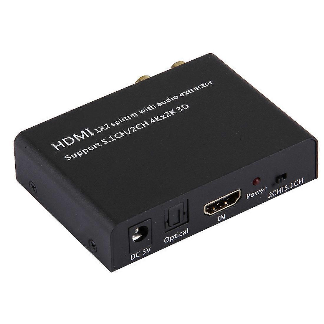 HDMI 1x2 الفاصل مع مستخرج الصوت، ودعم 5.1CH / 2CH، 4Kx2K، 3D