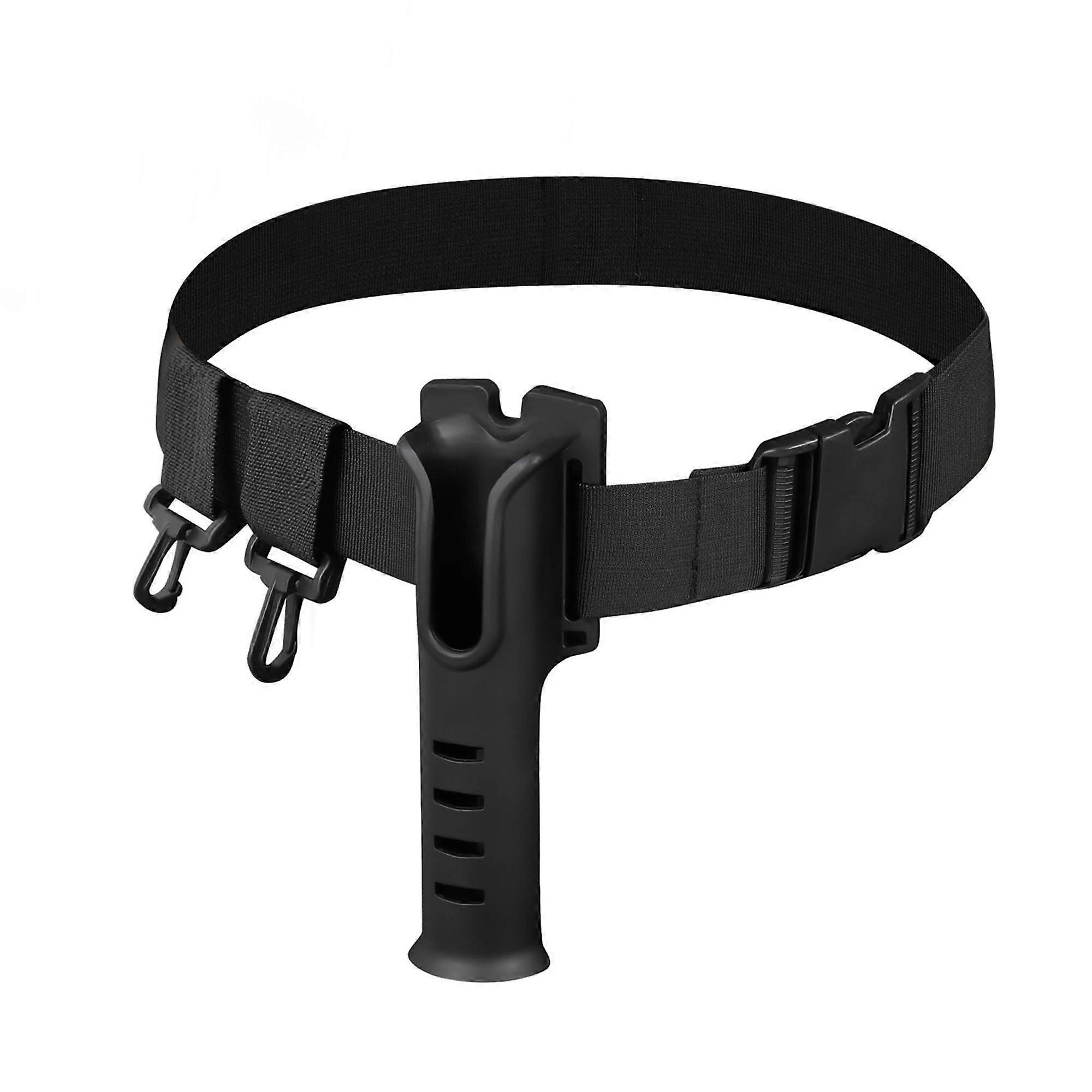 Fishing Rod Holder Belts Adjustable Waist Wading Belts with 2 Hooks Portable Pole Inserter for Spinning Casting Fly Fishing Gear