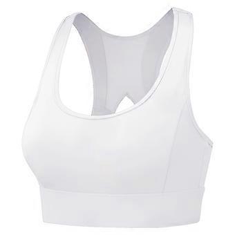 High Impact Sports Bra for Women Mesh Back Workout Racerback Crop Tops Fitness Wireless Padded Full-Coverage Bralette  White XL