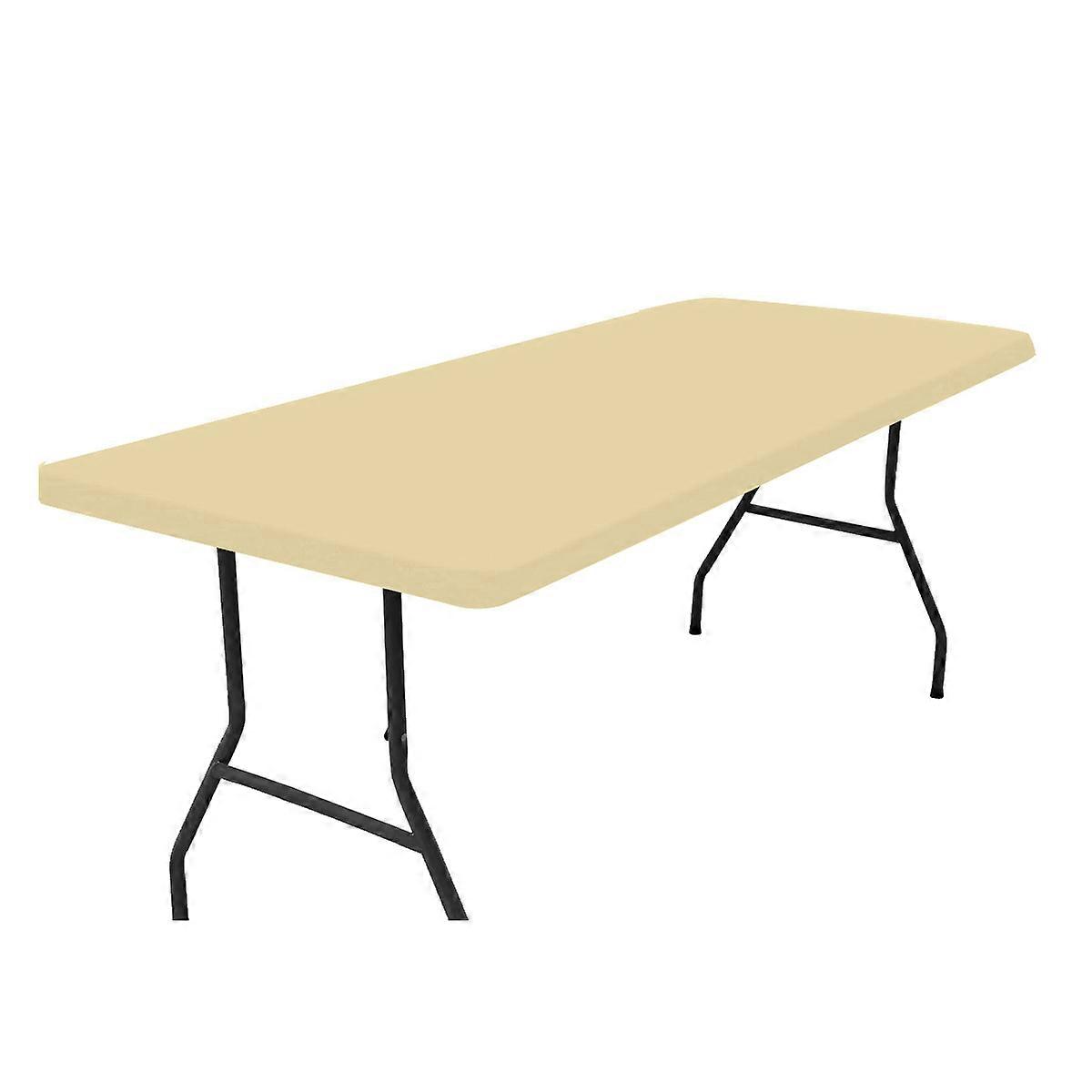 Rectangle Picnic Table Cloth , Waterproof Elastic Fitted Tablecloths for 6 Foot Tables, Washable Polyester Table Cover for Camping, Indoor and