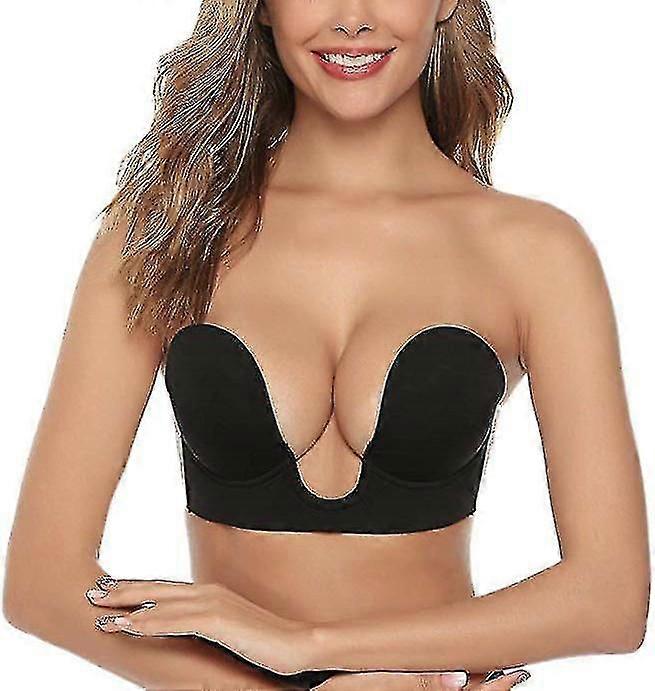 Invisible U Shape Strapless Bra Backless Push Up Self Adhesive Bra