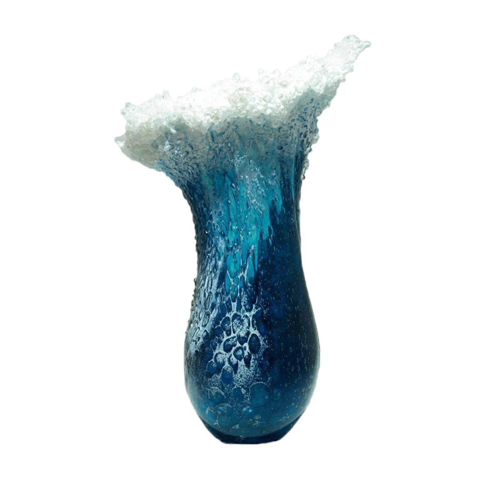 Wave Vase,Ocean Theme Resin Vase Handmade Artistics Table top Decoration for Home and Office Flower Arrangement