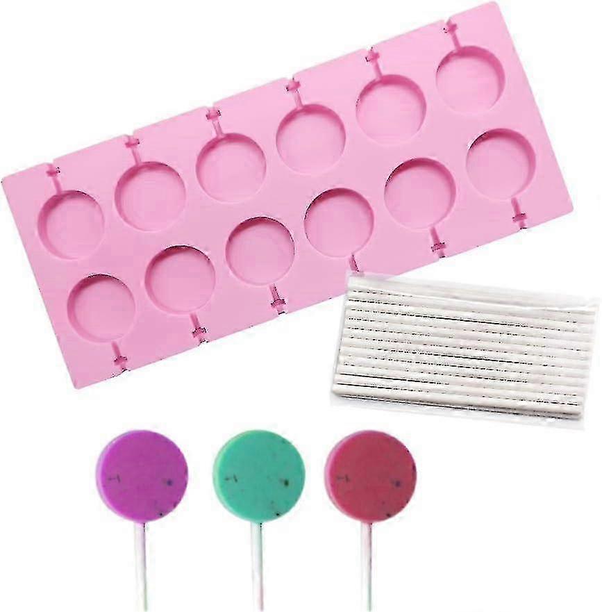 2024 Edition Lollipop Shaping Molds for Solid Chocolate Candy with 25 Pieces of Lolly Sticks Included