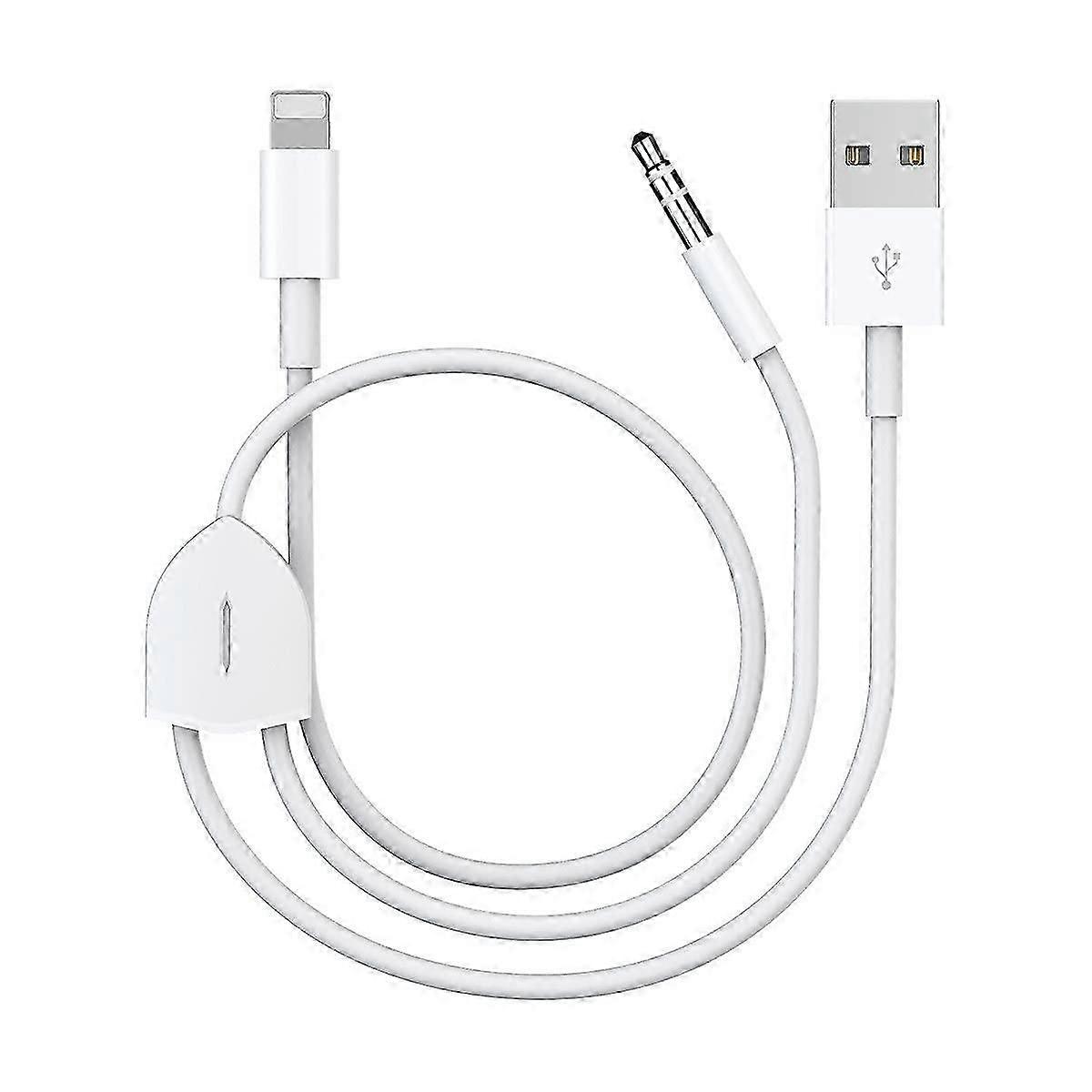 [Ulepszono] ładujący audio 2 w 1 kompatybilny z iPhonem / iPadem, ładuj i odtwarzaj muzykę jednocześnie Obsługa samochodowego zestawu stereo / głośników / słuchawek