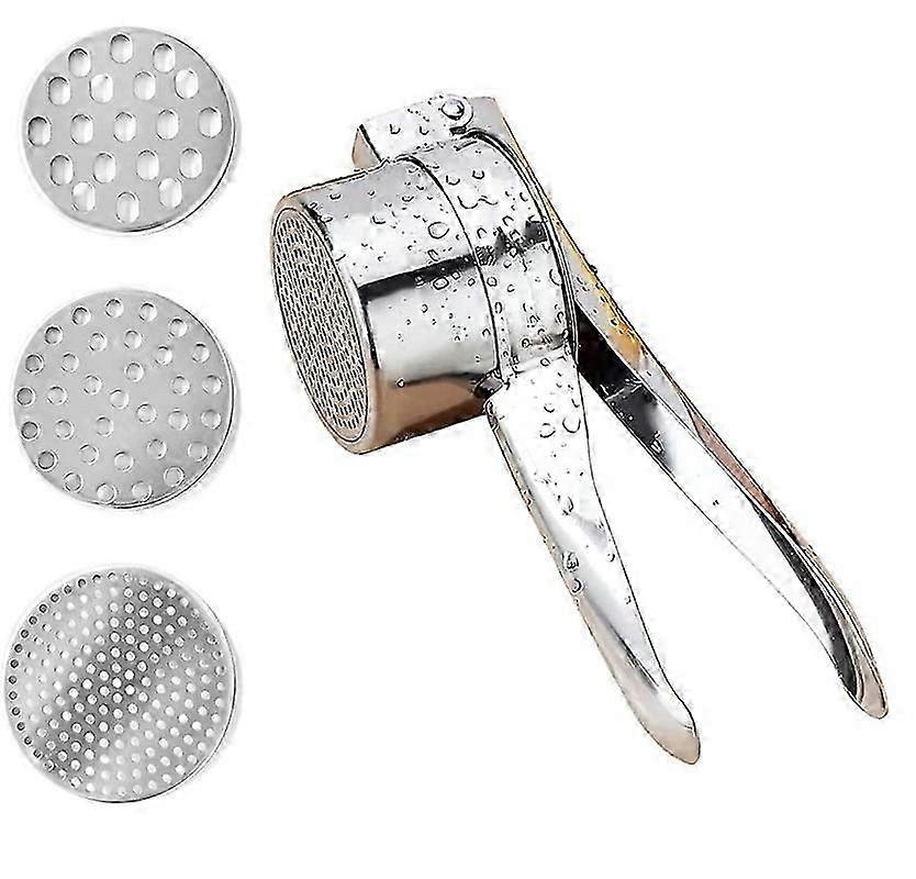 Exprimidor de patatas de acero inoxidable con 3 discos intercambiables