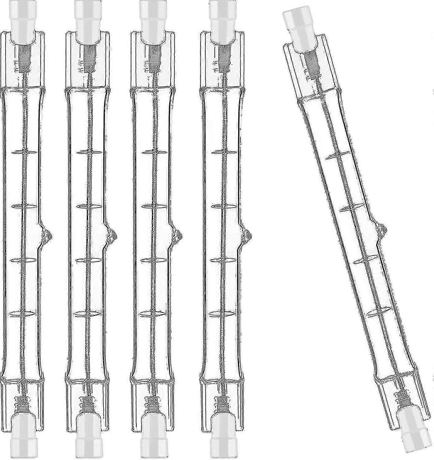 مجموعة من 5 مصابيح هالوجين R7s 118 مم 200 واط 230 فولت، قضيب هالوجين R7s 118 مم، مصباح هالوجين R7s قابل للتعتيم لإضاءة المباني وإضاءة المناظر الطبيعية