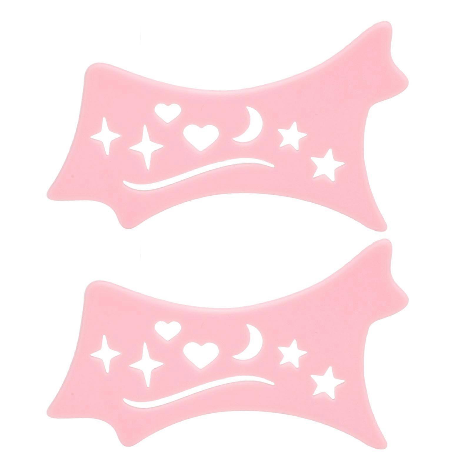 2pcs Stencil Silicone Models Template Shaping Tools Cutout Star Moon Heart Pattern Eyeshadow Applicator Makeup Tool