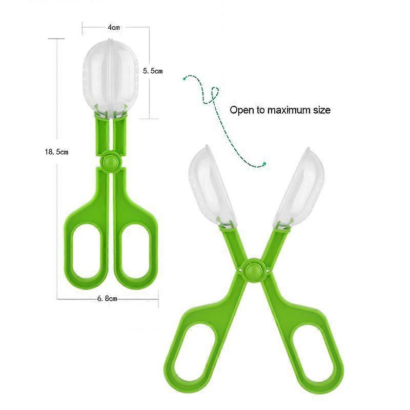 2Pcs Reptile Feeding Clamp Cleaning Tool Lizard Beetle Insect Catching Clampgreen